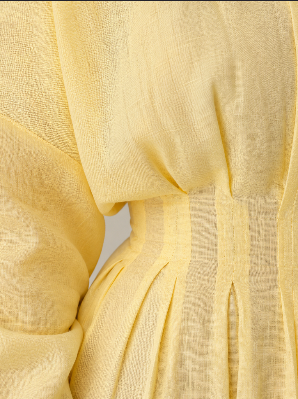 Faminside Soleil Butter Yellow Linen Maxi Dress